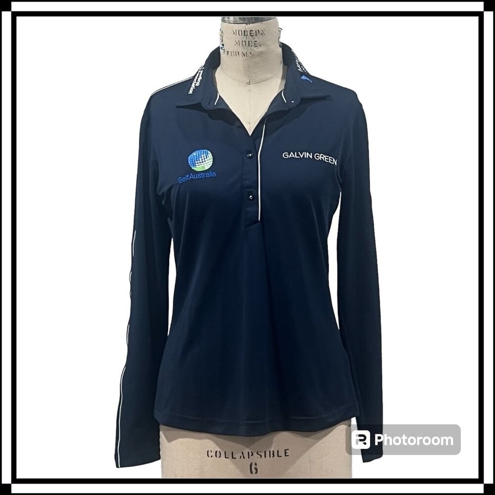 GALVIN GREEN Women's Half-Button Golf Top with Sponsor Logos - Size S